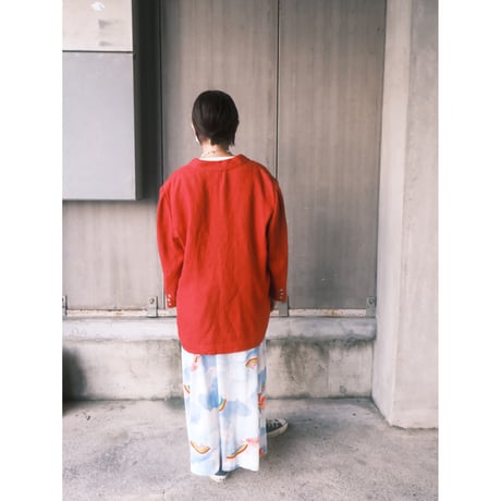 PERTE-BY-KRIZIA / linen tailored jacket / red