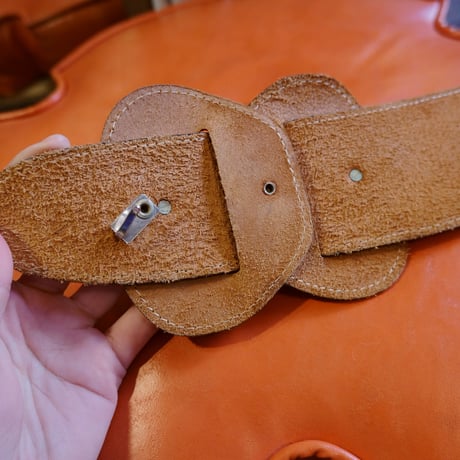 moon motif leather belt / made in Italy