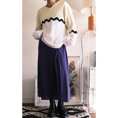 gizagiza knit / cream yellow × white