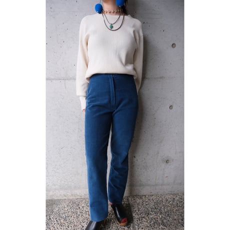 high-waist corduroy pants