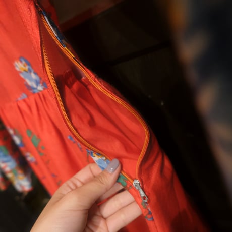 〜70s bellsleeve flower dress