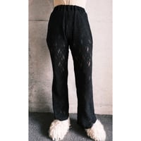 see-through lace flare pants