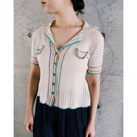 60-70s vintage / cotton knit shirts
