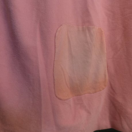 pink × brown stand collar dress