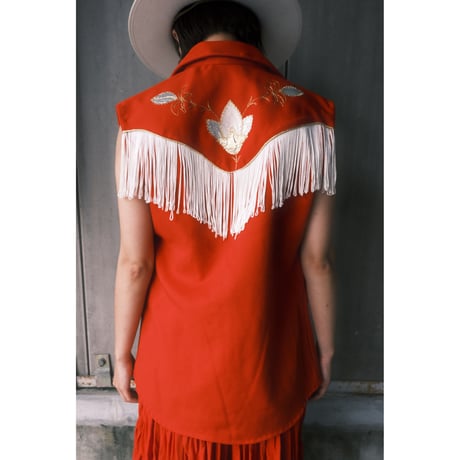 cutoff fringe shirt vest