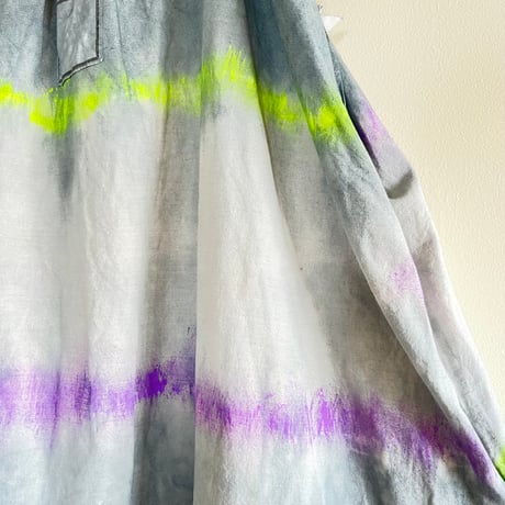 eski.  original dress / overdye × hand paint "border"