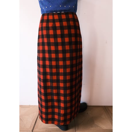 check wrap skirt