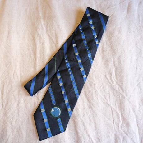 "繕う" collaboration beads embroidery necktie "flower×bird"
