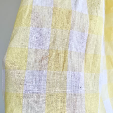 70s white × gingham check dress