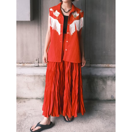 cutoff fringe shirt vest