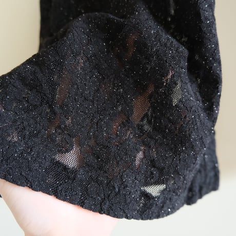 see-through lace flare pants