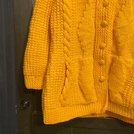 yellow cable knit cardigan