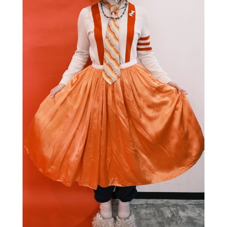 antique / satin × cotton skirt