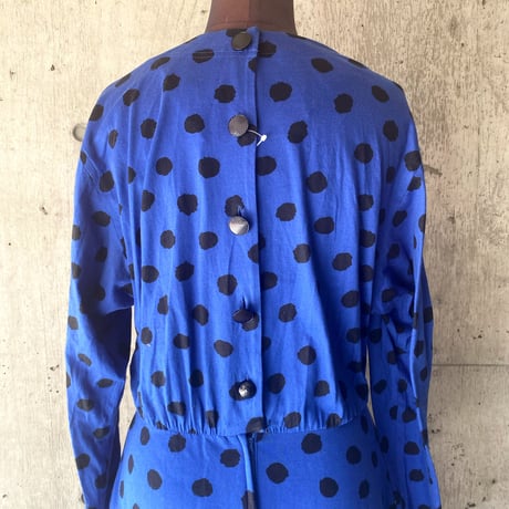 80s KASPER / polka dot cotton dress