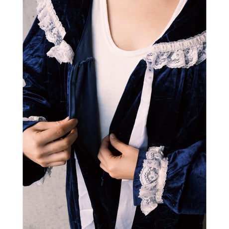 lace × velours dress
