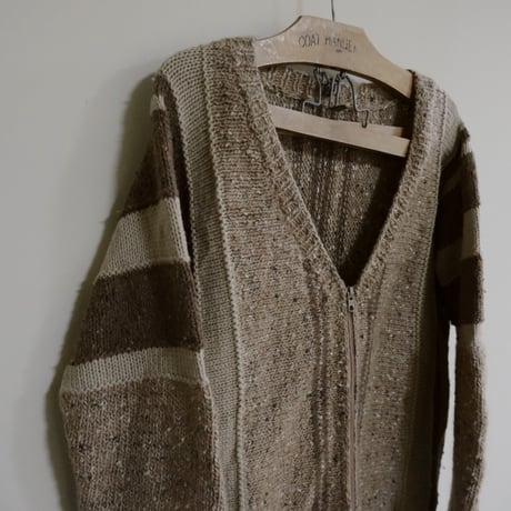 zip-up cardigan / beige