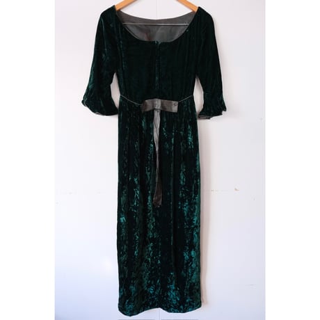 〜70s velours dress / green