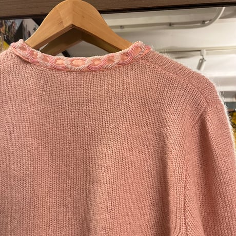 mohair cardigan with beads embroidery