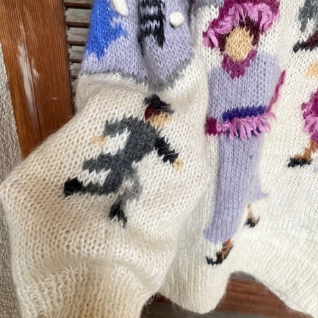 70〜80s / skating  design mohair knit