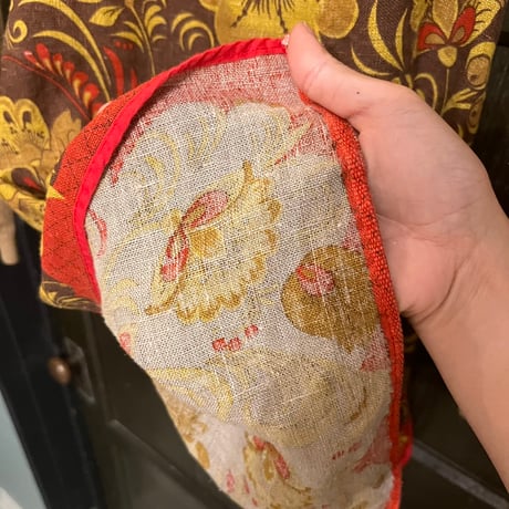 linen apron / rétro flower