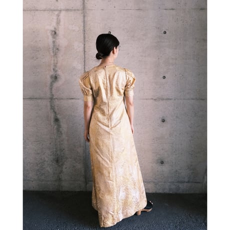 embroidery gold dress