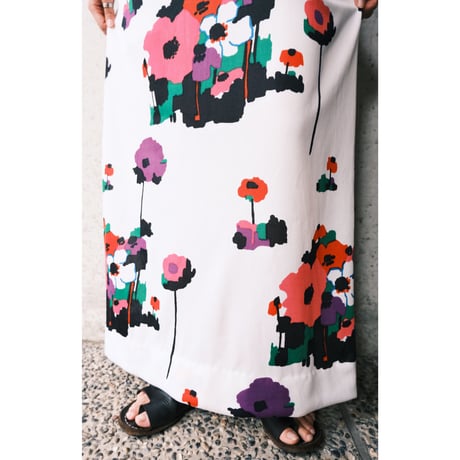 70s no-sleeve dress “pink×flower“