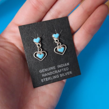 ZUNI / heart turquoise pierce