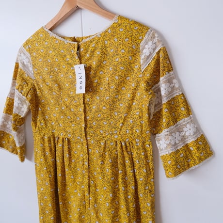 70s cotton dress / yellow