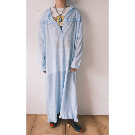 light blue flower print poly dress