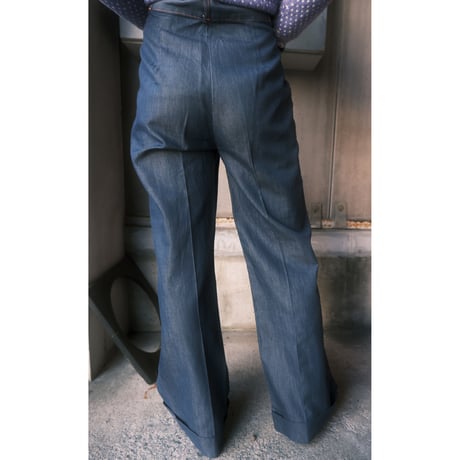 〜70s unknown / light oz flare chambray pants