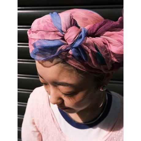 tulip (?) long scarf / made in France