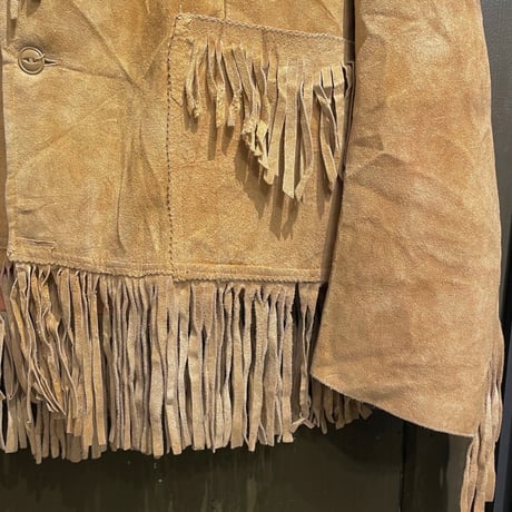 〜70s leather jacket with fringe