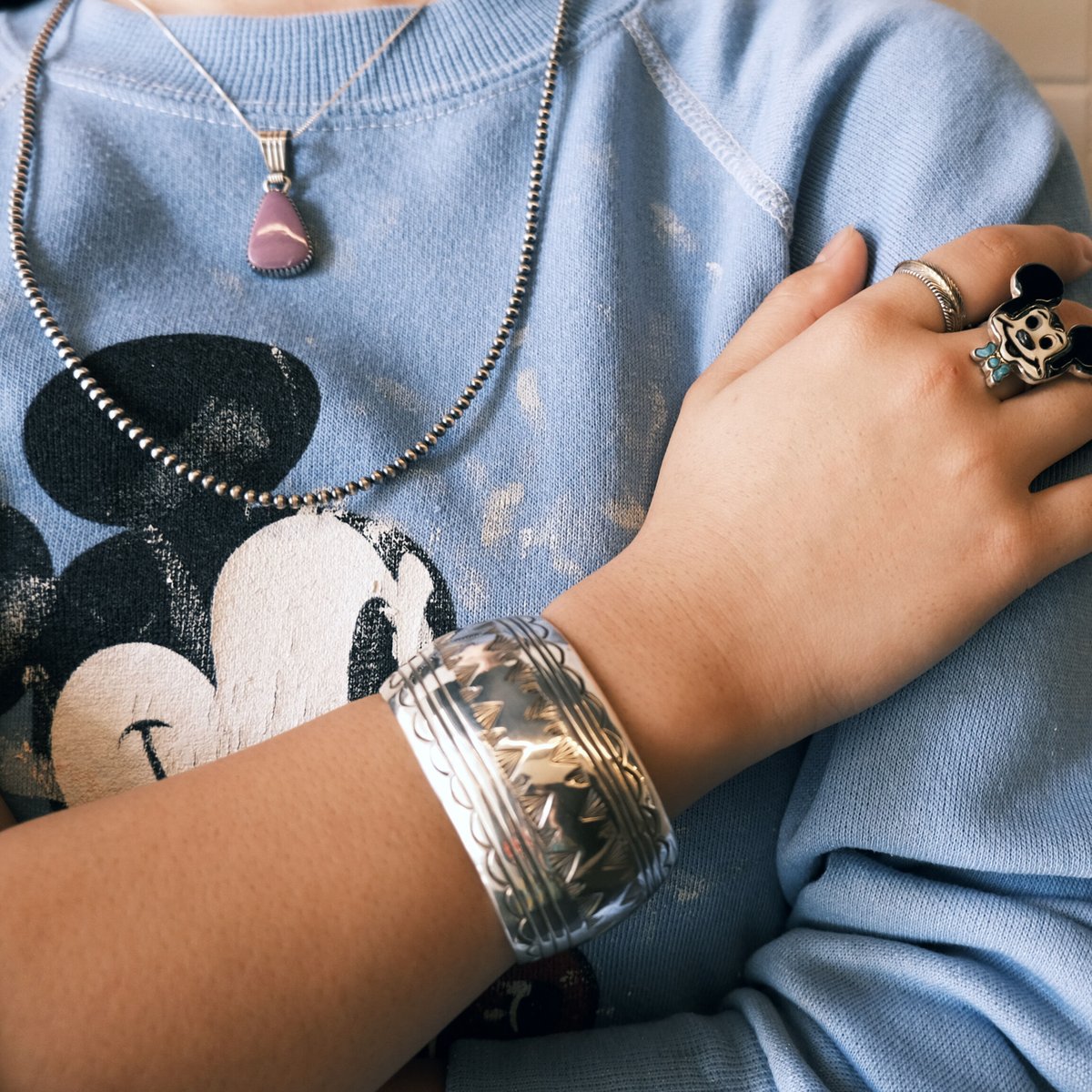 navajo ナバホ スターリングシルバー バングル CARSON B マライカ