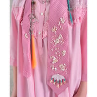 "繕う" collaboration beads embroidery necktie "magical pink"