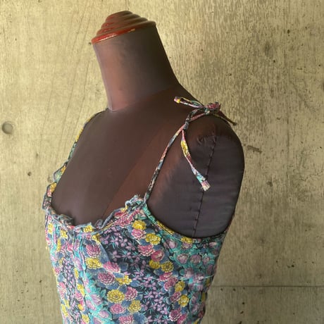70s〜 Vera mont/floral print cami dress
