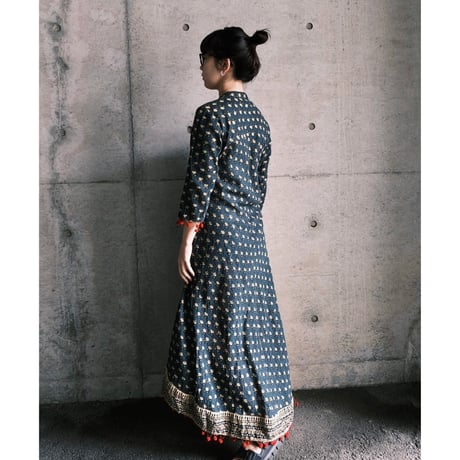 ponpon×flower dress with bell