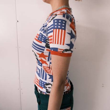 "Lincoln" print compact tee