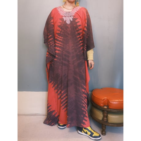 tie-dye embroidery dress