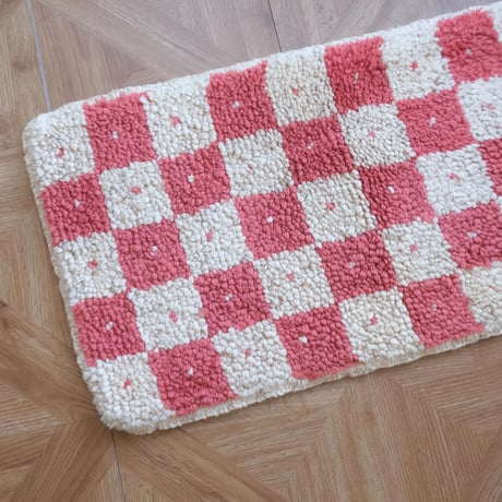 vintage rug "block check"