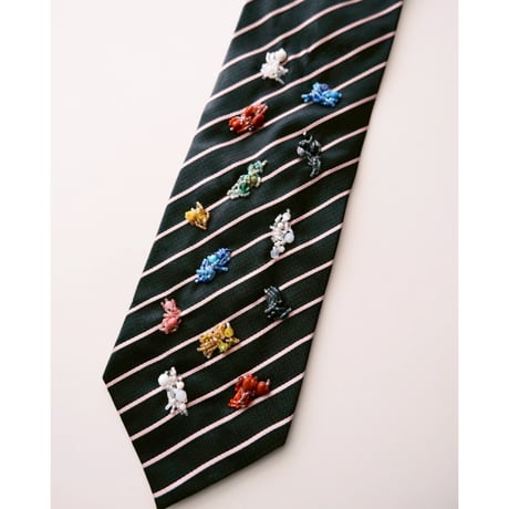 "繕う" collaboration beads embroidery necktie "colorful crystal"
