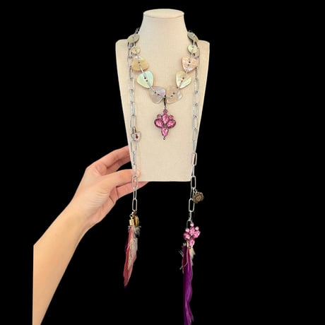 eski. original shell chain necklace "feather"