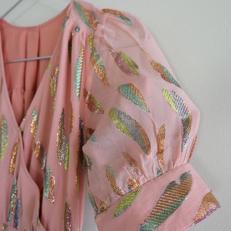 leaf motif wrap dress