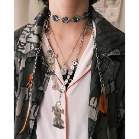 eski. original shell chain necklace "feather"