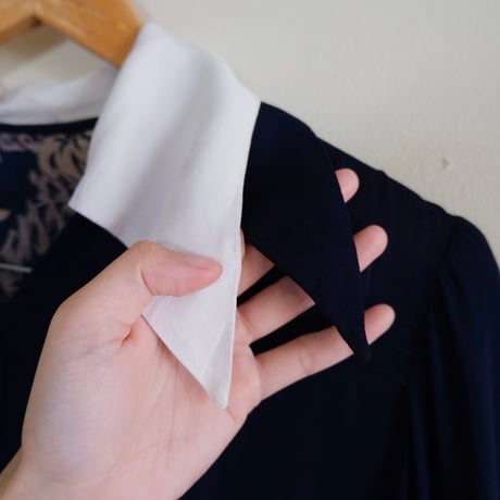 60 / see-through navy dress