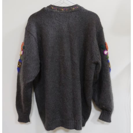 3D flower knit cardigan