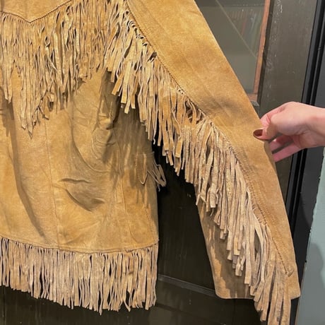 〜70s leather jacket with fringe