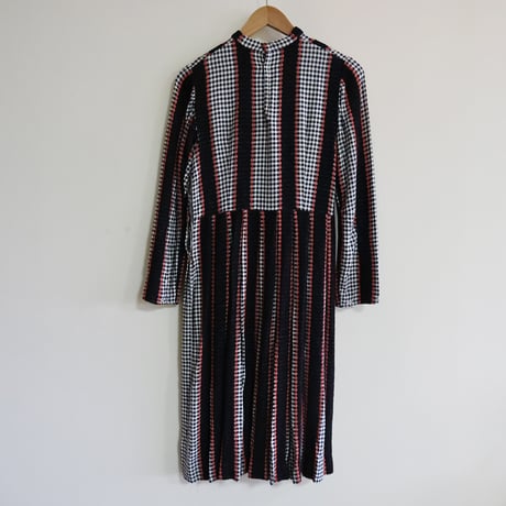 60s ~70s vintage gingham check dress