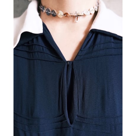 60 / see-through navy dress