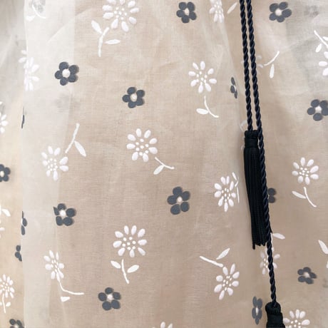 vtg yves saint laurent / flower paint silk organdie blouse
