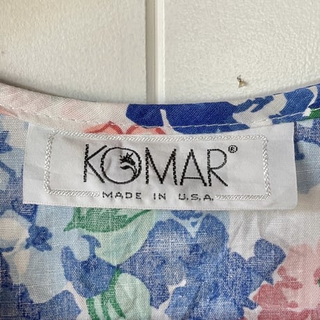 flower dress with big collar / made in USA
